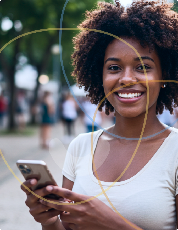 Cidadã usando celular